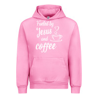 Fuchsia Pink Fueled by jesus and coffee Urban Hoodie - artisFamous