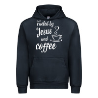 Navy Fueled by jesus and coffee Urban Hoodie - artisFamous