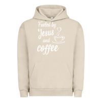 Pigment French Oak Fueled by jesus and coffee Urban Hoodie - artisFamous