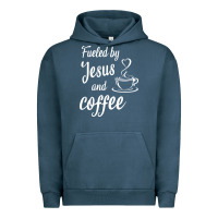 Pigment Midnight Navy Fueled by jesus and coffee Urban Hoodie - artisFamous