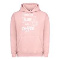 Pigment Salmon Fueled by jesus and coffee Urban Hoodie - artisFamous