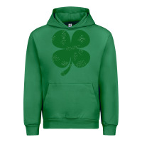 Emerald distressed green four leaf clover Urban Hoodie - artisFamous