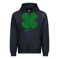 Navy distressed green four leaf clover Urban Hoodie - artisFamous