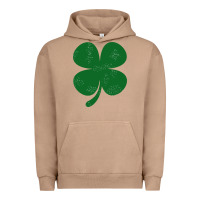 Pigment Burro distressed green four leaf clover Urban Hoodie - artisFamous