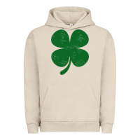 Pigment French Oak distressed green four leaf clover Urban Hoodie - artisFamous