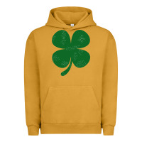 Pigment Peanut Butter distressed green four leaf clover Urban Hoodie - artisFamous