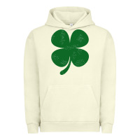 Pigment Pistachio distressed green four leaf clover Urban Hoodie - artisFamous