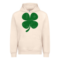 Sandshell distressed green four leaf clover Urban Hoodie - artisFamous