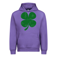 Tulip distressed green four leaf clover Urban Hoodie - artisFamous