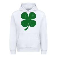White distressed green four leaf clover Urban Hoodie - artisFamous