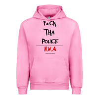 Fuchsia Pink fck tha police Urban Hoodie - artisFamous