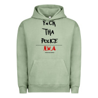 Pigment Oil Green fck tha police Urban Hoodie - artisFamous
