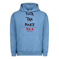 Pigment Pebble Blue fck tha police Urban Hoodie - artisFamous