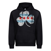 Black irish chicago flag shamrock Urban Hoodie - artisFamous