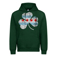 Forest Green irish chicago flag shamrock Urban Hoodie - artisFamous