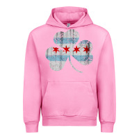 Fuchsia Pink irish chicago flag shamrock Urban Hoodie - artisFamous