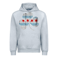 Heather Grey irish chicago flag shamrock Urban Hoodie - artisFamous
