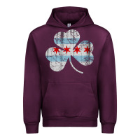 Mauve Wine irish chicago flag shamrock Urban Hoodie - artisFamous