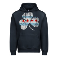 Navy irish chicago flag shamrock Urban Hoodie - artisFamous