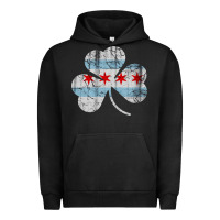 Pigment Black irish chicago flag shamrock Urban Hoodie - artisFamous