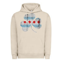 Pigment French Oak irish chicago flag shamrock Urban Hoodie - artisFamous