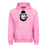 Fuchsia Pink Monkey Smoking Urban Hoodie - artisFamous
