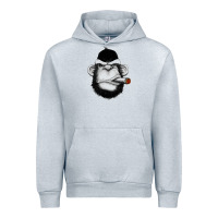 Heather Grey Monkey Smoking Urban Hoodie - artisFamous