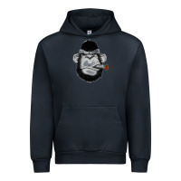 Navy Monkey Smoking Urban Hoodie - artisFamous