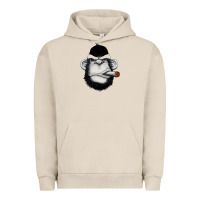 Pigment French Oak Monkey Smoking Urban Hoodie - artisFamous