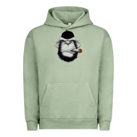 Pigment Oil Green Monkey Smoking Urban Hoodie - artisFamous