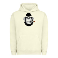 Pigment Pistachio Monkey Smoking Urban Hoodie - artisFamous