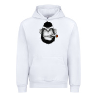 White Monkey Smoking Urban Hoodie - artisFamous