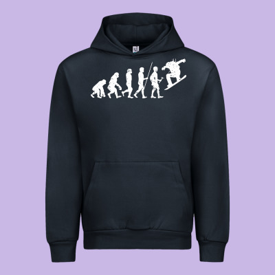 Snowboarding Evolution | Snowboard Mountain Winter Urban Hoodie Designed By Artisfamous
