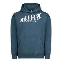 Pigment Midnight Navy Snowboarding Evolution | Snowboard Mountain Winter Urban Hoodie - artisFamous