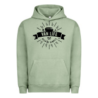 Pigment Oil Green camper vintage retro Urban Hoodie - artisFamous