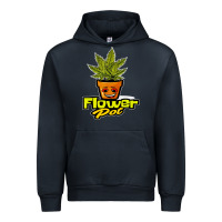 Navy flower pot funny weed Urban Hoodie - artisFamous