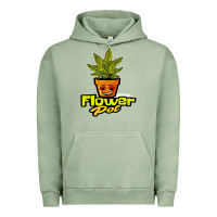 Pigment Oil Green flower pot funny weed Urban Hoodie - artisFamous