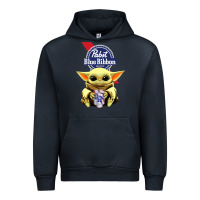 Navy Baby Yoda Hugs Pabst Blue Ribbon Beer Urban Hoodie - artisFamous