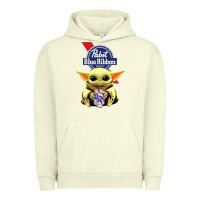 Pigment Pistachio Baby Yoda Hugs Pabst Blue Ribbon Beer Urban Hoodie - artisFamous