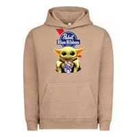 Pigment Burro Baby Yoda Hugs Pabst Blue Ribbon Beer Urban Hoodie - artisFamous