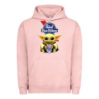 Pigment Salmon Baby Yoda Hugs Pabst Blue Ribbon Beer Urban Hoodie - artisFamous