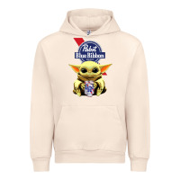 Sandshell Baby Yoda Hugs Pabst Blue Ribbon Beer Urban Hoodie - artisFamous