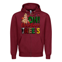 Burgundy oh Christmas tree's ado Zipper Hoodie - AdoDesignShop