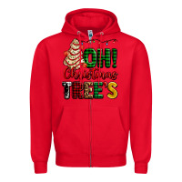 Red oh Christmas tree's ado Zipper Hoodie - AdoDesignShop