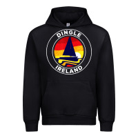 Black dingle ireland vintage sailboat 70s retro sunset Urban Hoodie - artisFamous