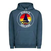 Pigment Midnight Navy dingle ireland vintage sailboat 70s retro sunset Urban Hoodie - artisFamous