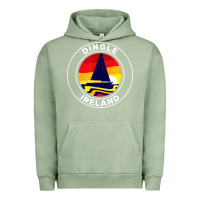 Pigment Oil Green dingle ireland vintage sailboat 70s retro sunset Urban Hoodie - artisFamous