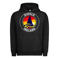 Pigment Black dingle ireland vintage sailboat 70s retro sunset Urban Hoodie - artisFamous