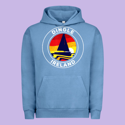 Dingle Ireland Vintage Sailboat 70s Retro Sunset Urban Hoodie Designed By Artisfamous