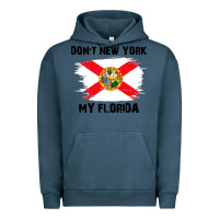 Pigment Midnight Navy don't new york my florida t shirt flag Urban Hoodie - artisFamous